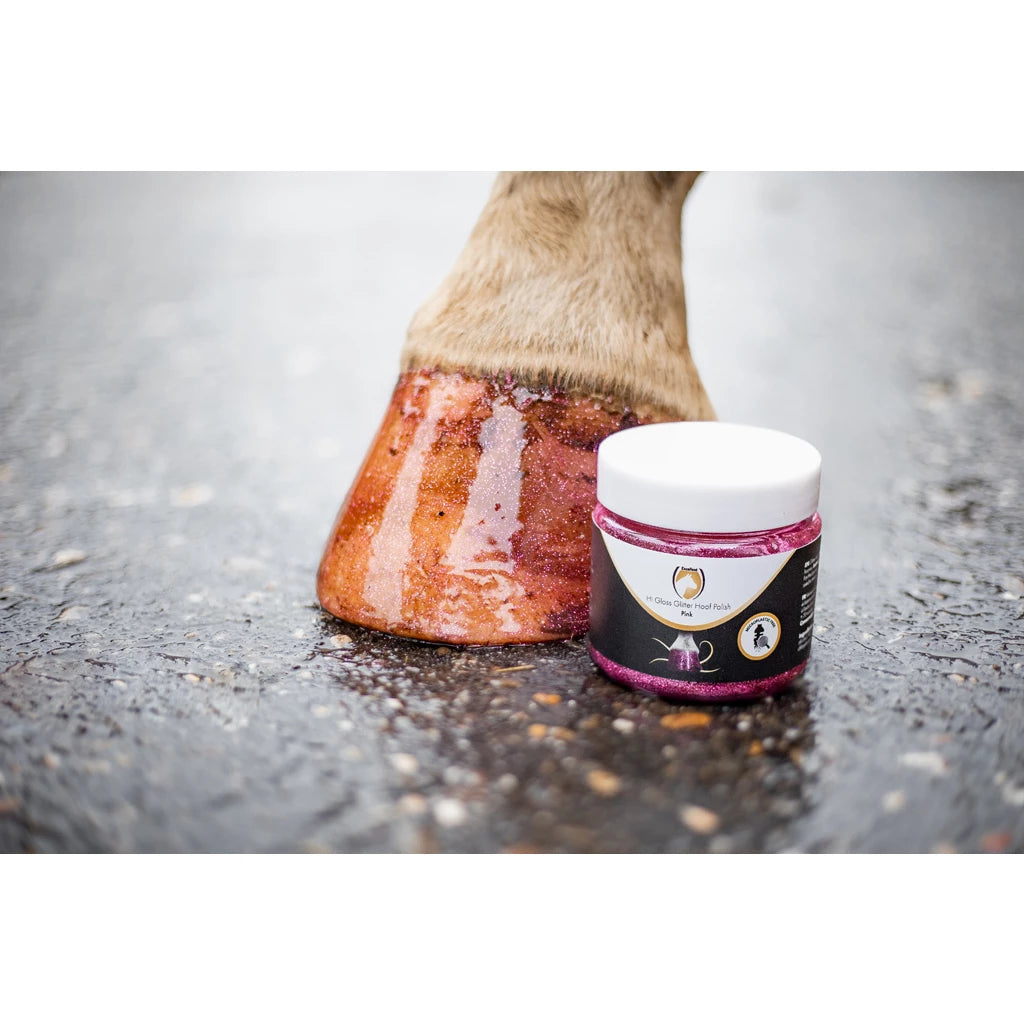 Excellent Horse Hi Gloss Glitter Hoof Polish Pink 150 ml