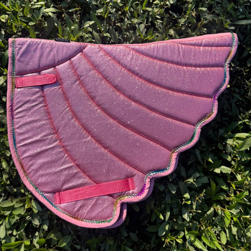 Unicorn Wing Glitter Saddle Pad – Blush Pink