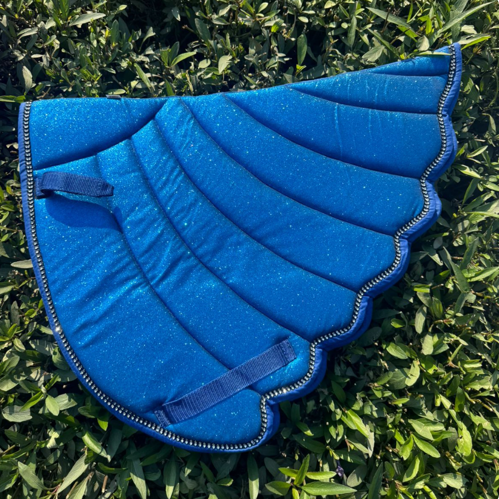 Unicorn Wing Glitter Saddle Pad – Ocean Blue