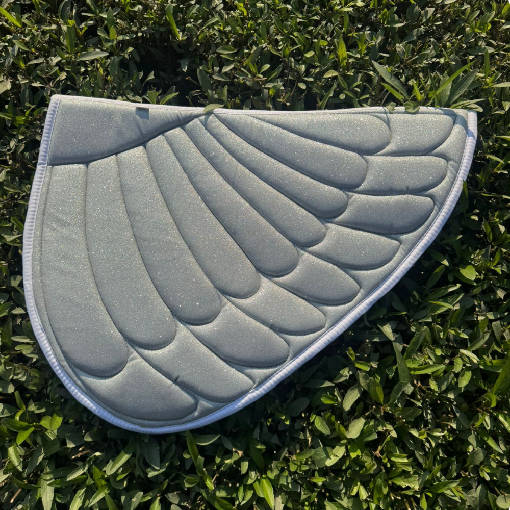 Unicorn Wing Glitter Saddle Pad – Ice Silver