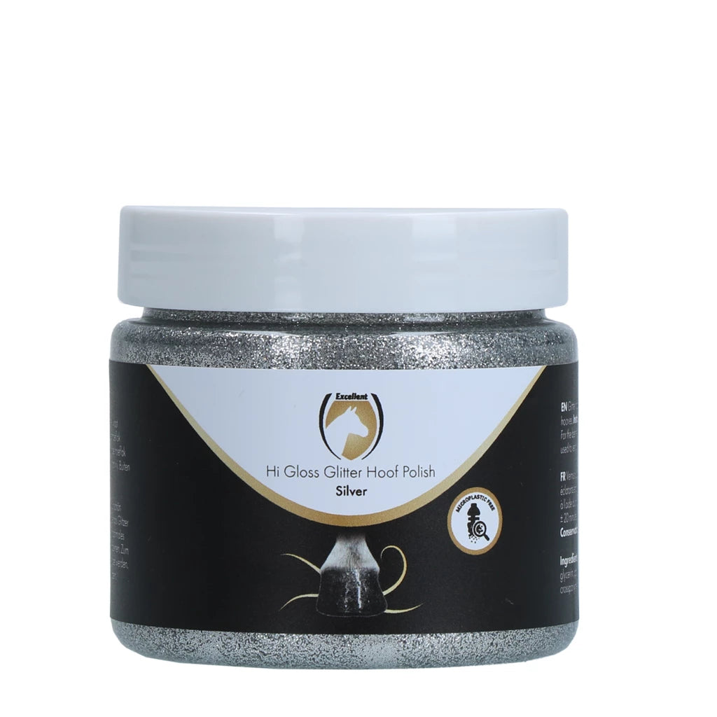 Excellent Horse Hi Gloss Glitter Hoof Polish Silver 150 ml