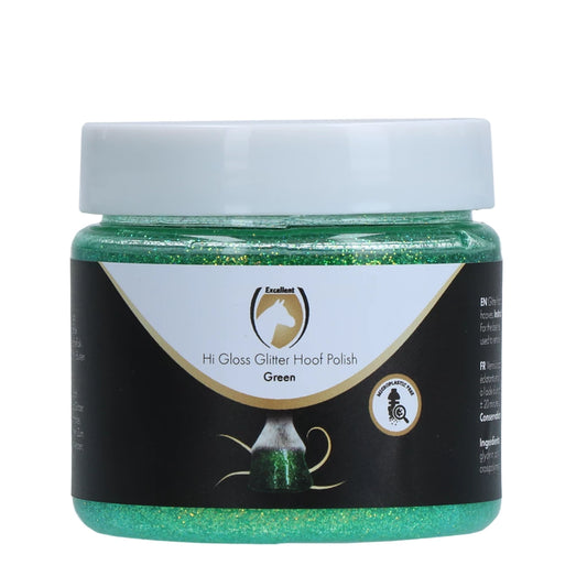 Excellent Horse Hi Gloss Glitter Hoof Polish Green 150 ml